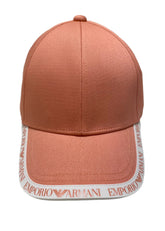 Rubberize Brim Edge with 'Emporio Armani' Print Hat