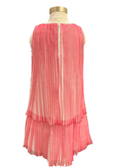 Red Eralda Pleated Accessorized Dress