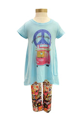 Multi Peace, Love and Pink Bug Leggings Set