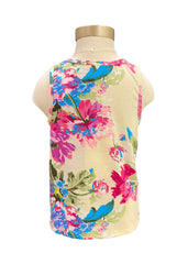 Multi Floral top With Organzas Sleeveless T-Shirt