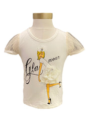 Ivory Black Yellow Glamour Girl Sleeveless T-Shirt
