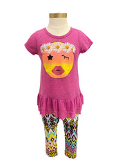 Multi Wink Emoji Leggings Set