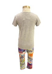 Gray Pink Pretty Owl Leggings Set