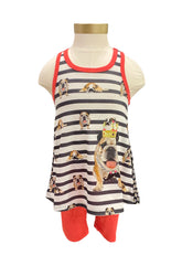 Multi Queen Bulldog Top and Shorts Set