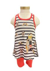Multi Queen Bulldog Top and Shorts Set
