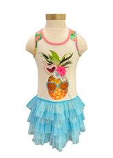 Multi Pineapple on Summer Dress