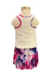 Blue Pink Purple Dyes and Crystals Dress