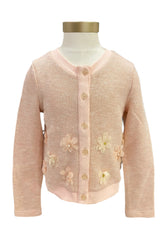 Orange Peach Cardigan With Organzas