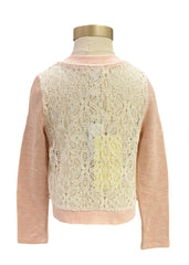 Orange Peach Cardigan With Organzas