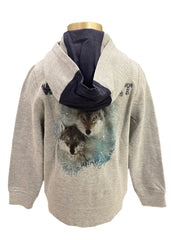 Navy Blue Gray Couple Wolf Jacket