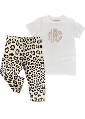 'RC' Gold Stud Top and Leggings Set