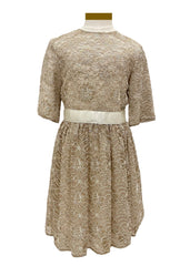 Roberto Cavalli Gold Lace Dress