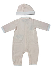 Pink White Peter Pan Collared Romper and Hat Set