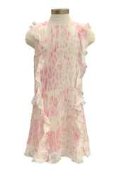 Pink Animal Print with Ruffles Dress