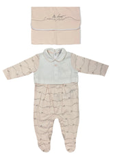 All Overprint 'Emporio Armani' Signature with Bodice Romper Suit