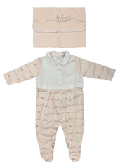 All Overprint 'Emporio Armani' Signature with Bodice Romper Suit