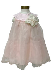 Nanan Pink Sleeveless Long Back Flower Dress