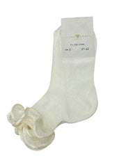 Ivory Ruffle Trim Socks