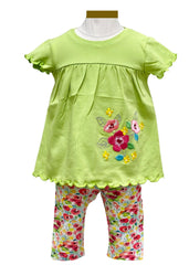 Floral Embroidered Top and Leggings Set