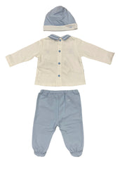 Collared Top and Elastic Waistband Bottom Gift Set