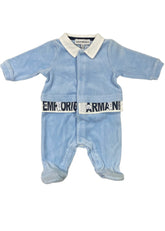 'Manga Emporio Armani' Velour Romper Suit