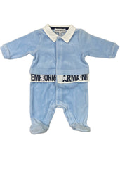 'Manga Emporio Armani' Velour Romper Suit