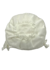 Ivory with Frills Baby Bonnet