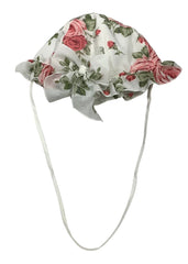 White Red Green Printed Floral with Bow Hat