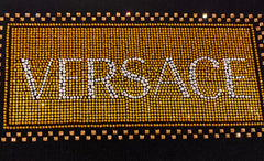 Versace Gold and Silver Crystal Logo