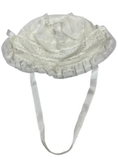 Ivory with Frills Baby Bonnet