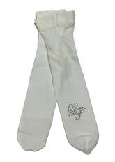 White Brand Initial in Crystal Design Tights and Stockings