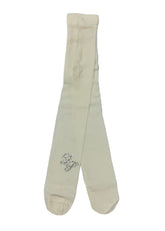 Beige Brand Initial in Crystal Design Tights and Stockings
