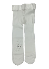 White Crystal Pearl and Ribbon Design Tights and Stockings