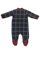 All Over Print 'Emporio Armani' Square Pattern Romper Suit