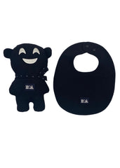 Rubber 'EA' Manga Bear Logo Bib with Doudou Set