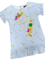 Young Versace Floral Applique Dress