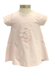 Pink Embroidered Bear Dress with Onesie