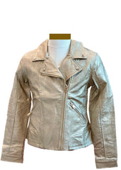 Overlap Gold Faux Leather Jacket