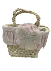 Pink Gold Ribbon Bow Basket