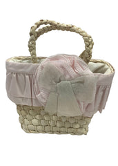 Pink Gold Ribbon Bow Basket