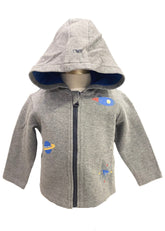 Space Theme Print Hooded Jacket