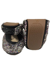Multi Cosmic Love/Black Ballerina Shoes