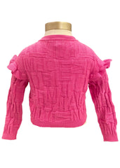 Knit Cardigan with Ruffle Design