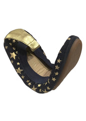 Gold Navy Blue Indigo/Pure Gold Ballerina Shoes