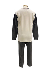 Gray One-Piece Boxing Glove Print Pyjamas