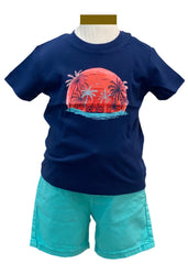 Beach Sunset Print Top and Short Set