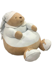 Large Bear Blue Beige Pouf