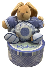 Large Blue Chubby Rabbit With Rattle Toy