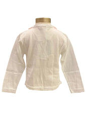 White Pink Floral Embroidery Knitted Blouse