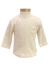 Ivory Pink Floral Printed Top Long Sleeve T-Shirt